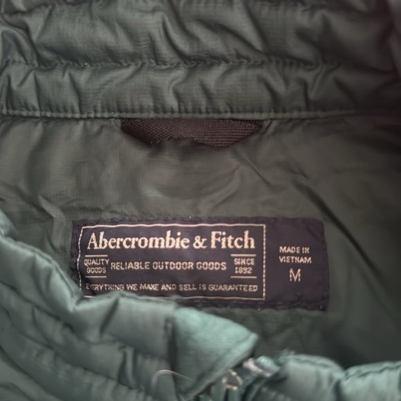 Vintage Abercrombie & Fitch Down Quilted Vest Jacket Mens Size M Green - Picture 2 of 9